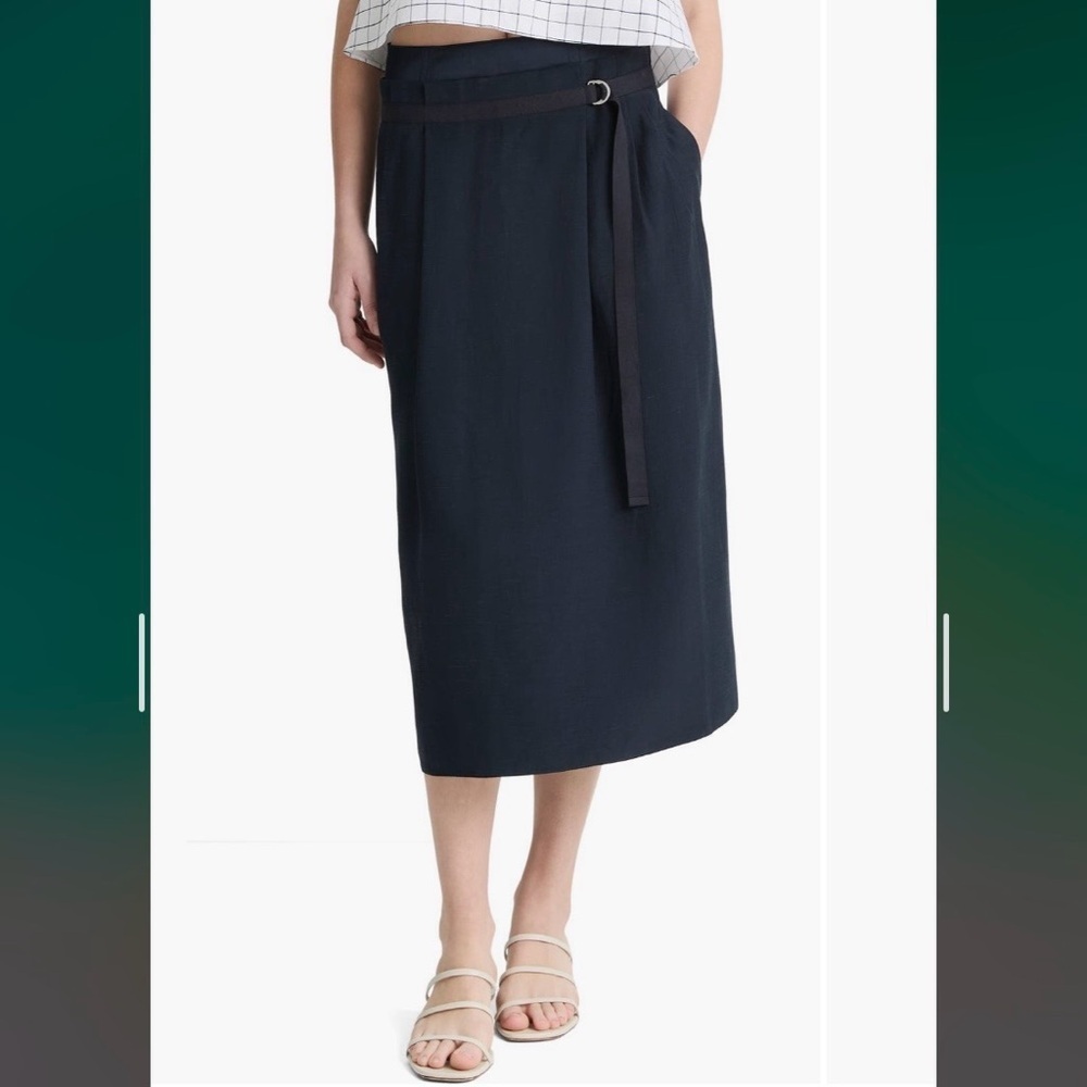 Vince Belted Midi Skirt in Coastal - Picture 4 of 12